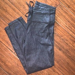 ZYIA Black Shimmer Drawstring Luxe 7/8 24", size 8/10